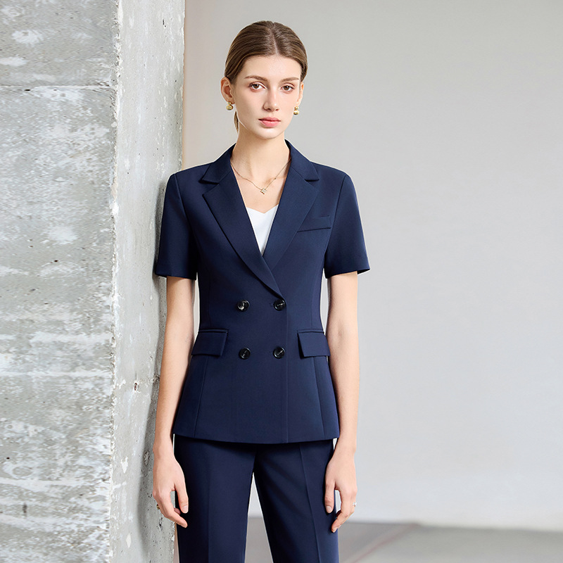 Women Formal Wear Shirt And Pant - Damski letni cienki komplet z krótkim