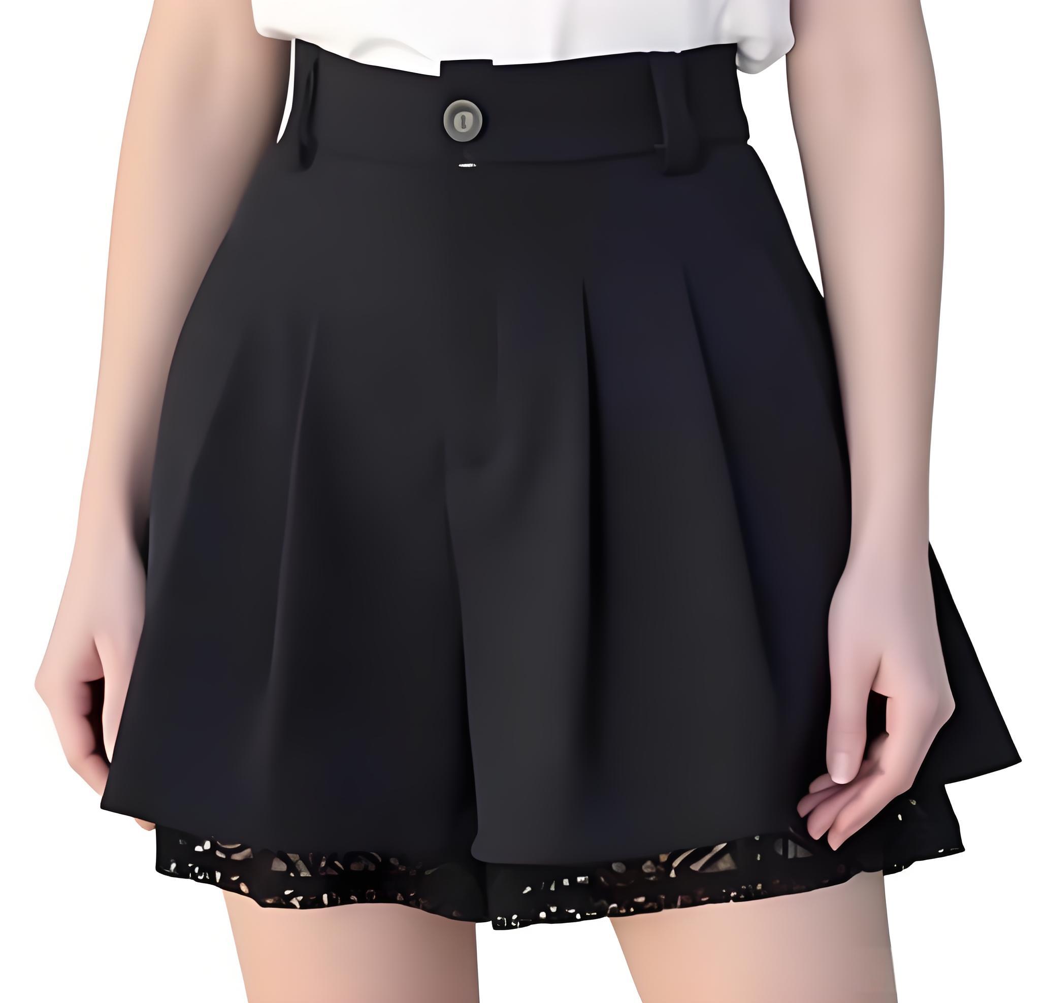 Women'S Formal Wear Suit - Damskie spodnie typu culottes z wysokim
