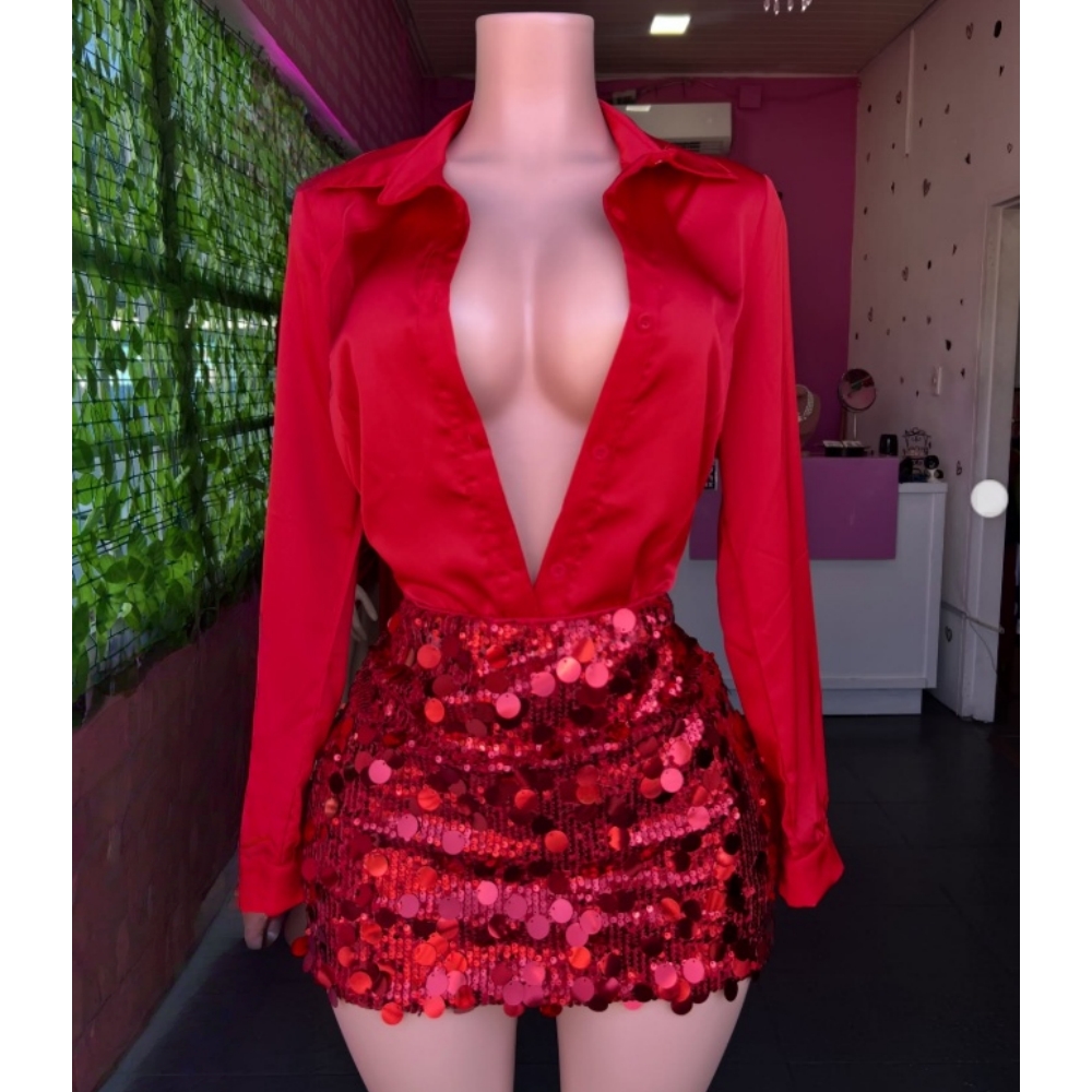 HLJ Damski Czerwony Komplet z  – Pencil Skirt Midi recenzja i cena
