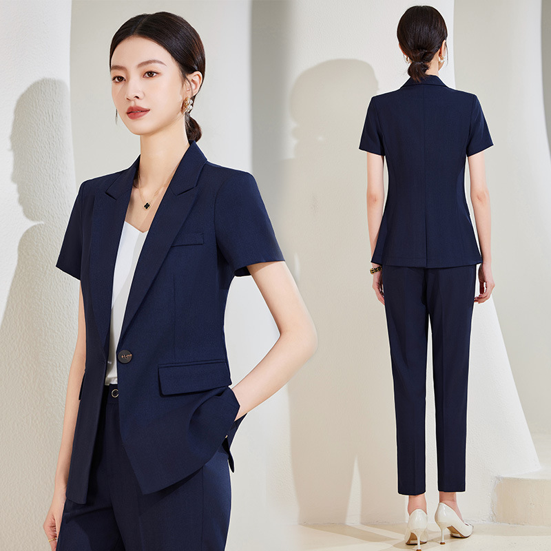 Granatowy komplet damski z kró – Women Formal Wear Store recenzja i cena