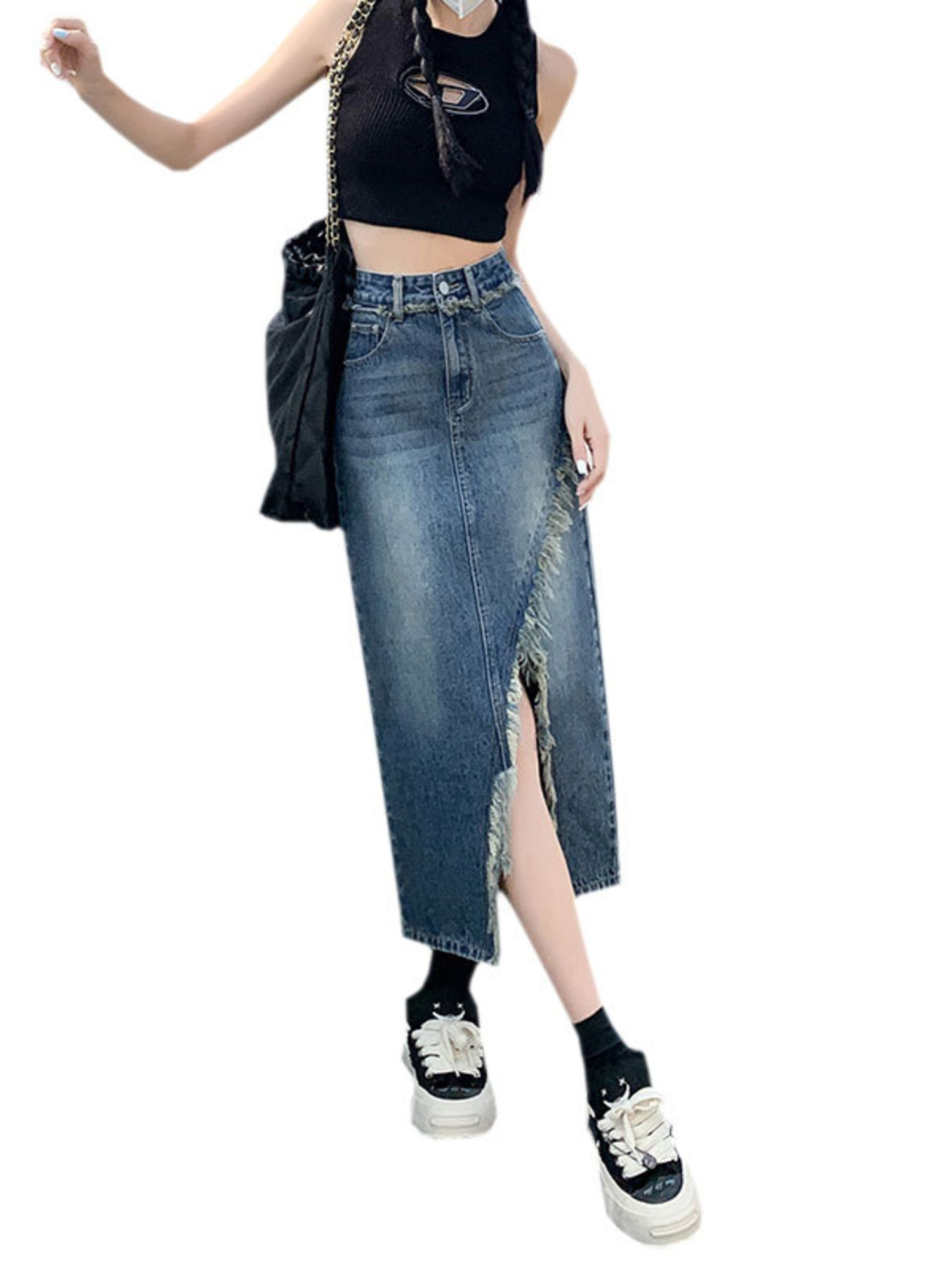 Damska spódnica jeansowa z wys – Pencil Skirt Midi recenzja i cena