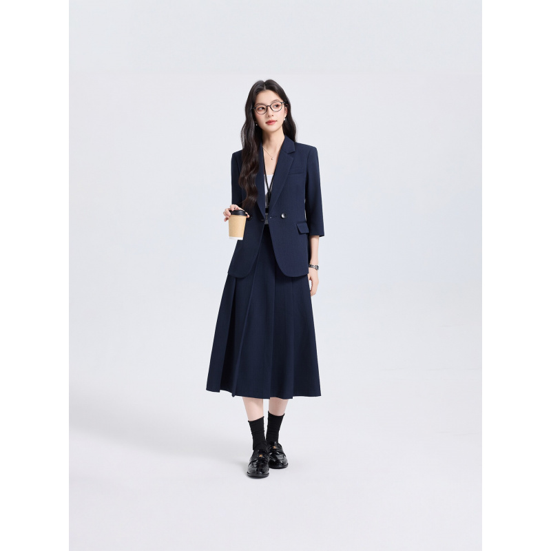 Granatowy damski komplet garni – Women Formal Wear Shirt And Pant recenzja i cena