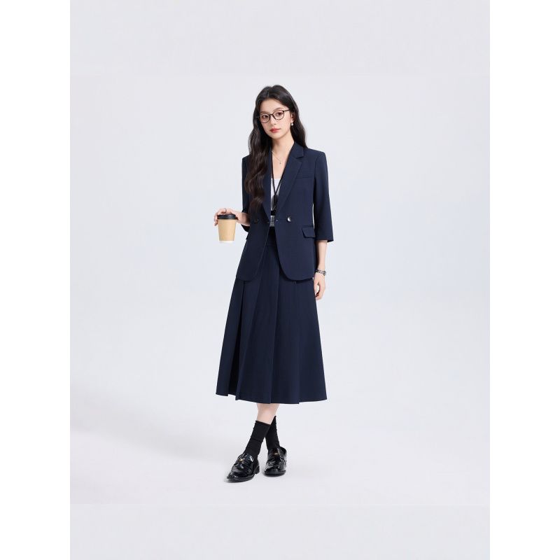 Granatowy damski komplet garni – Women Formal Wear Shirt And Pant recenzja i cena
