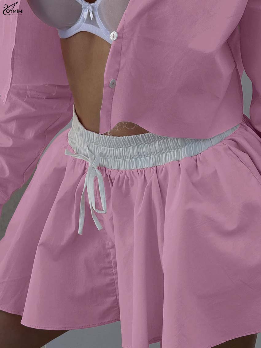 Oymimi Fashion Różowy Bawełnia – Pencil Skirt Midi recenzja i cena