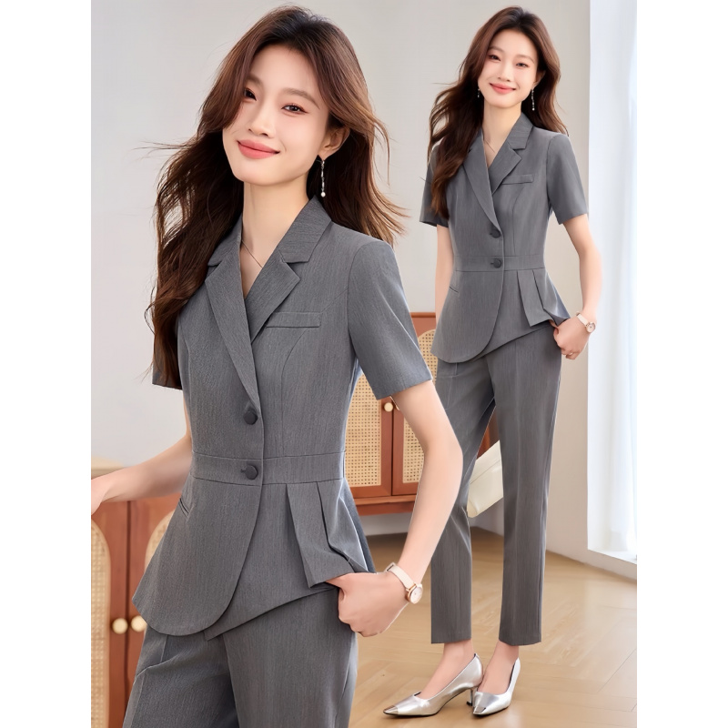 Granatowy damski cienki garnit – Women Formal Wear Shirt And Pant recenzja i cena