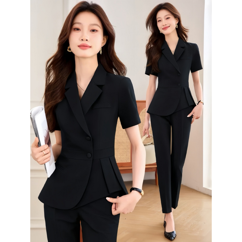 Granatowy damski cienki garnit – Women Formal Wear Shirt And Pant recenzja i cena