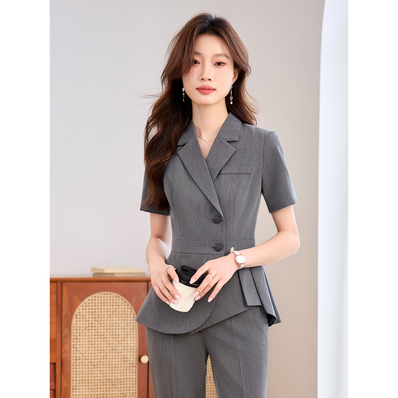 Granatowy damski cienki garnit – Women Formal Wear Shirt And Pant recenzja i cena
